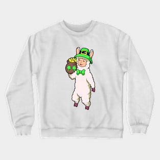 Llama Leprechaun - St Patricks Llama Crewneck Sweatshirt